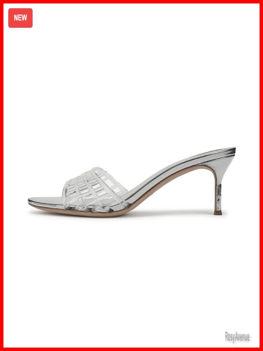 Clear Kitten Pointed Toe High Heel Mule Sandals